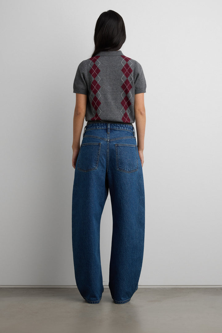 BARREL LEG JEAN in Dark Medium Wash — alternate angle