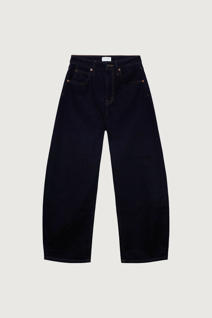 HIGH RISE BARREL LEG JEAN