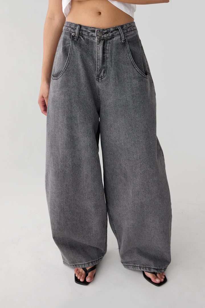 MEGA CURVE LEG DENIM JEAN in Black Wash — alternate angle