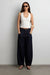 Cropped high-rise barrel leg dark blue wash jean in dark blue — main image