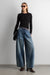 Medium wash wide leg denim jean in medium blue wash — main image