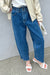 Paperbag waist jean in indigo — main image