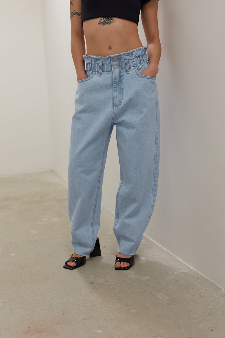 PAPERBAG WAIST JEAN in Light Blue — alternate angle