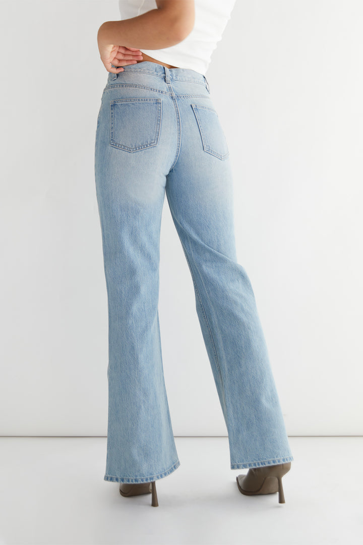 FLARED JEANS in Mid Light Vintage Wash — alternate angle