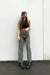 Checkered jeans in olive check — main image