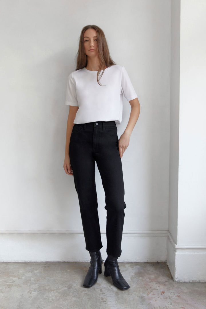 SLIM FIT BLACK JEANS in Black Wash — alternate angle