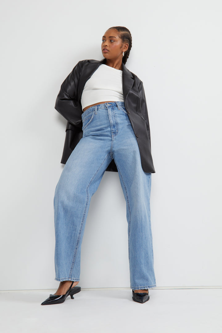 RELAXED STRAIGHT LEG JEAN in Light Stone — alternate angle
