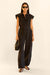 Sleeveless cargo jumpsuit in black — main image