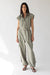 Sleeveless cargo jumpsuit in vetiver — main image