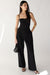 Sweetheart neckline straight leg jumpsuit in black — main image