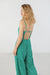 Printed sleeveless jumpsuit in evergreen print — main image