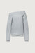 Relaxed studded off shoulder top in light gray — main image