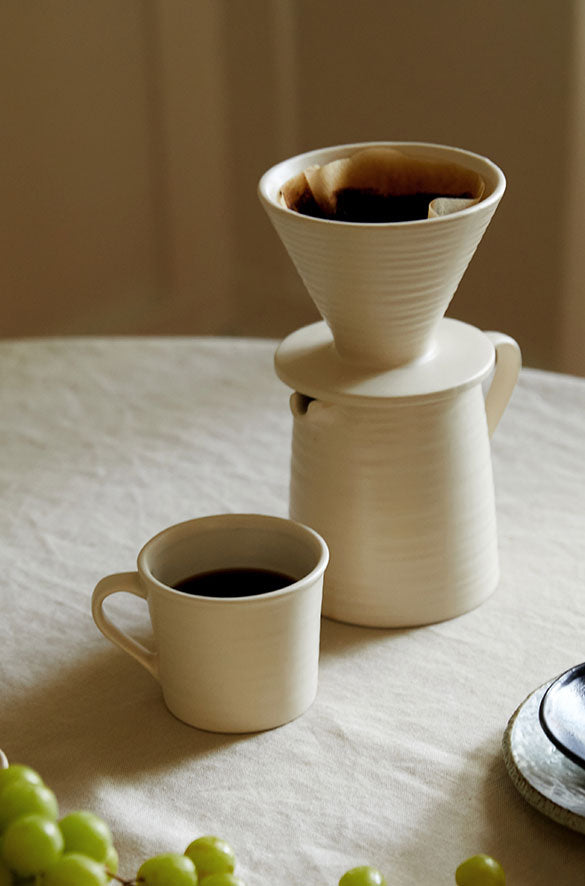 STONEWARE MUG, SET OF 2 in Cream — alternate angle