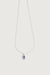 Rolo chain necklace with oval zirconia in silver — main image