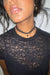 Black lace tie necklace in black — main image