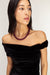 Stone bead necklace in burgundy — main image