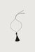 Black stone tassel cord necklace in black — main image
