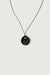 Textured stone pendant necklace in black — main image