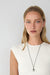 Organic oval pendant necklace in silver — main image