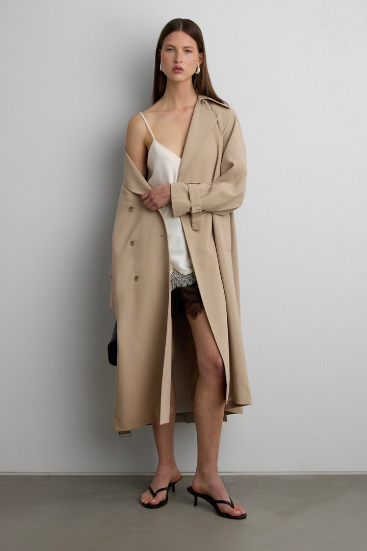 OVERSIZED TRENCH COAT in Beige — alternate angle