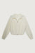 Cropped collared nylon jacket in ivory — main image