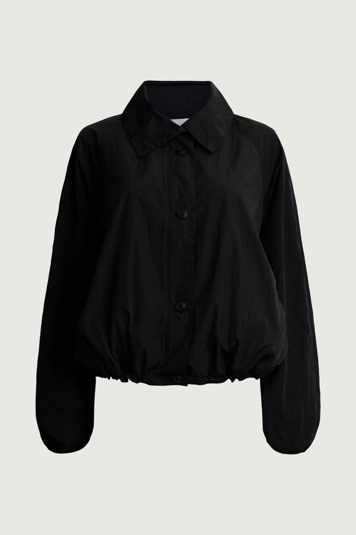 FUNNEL NECK NYLON JACKET in Black — alternate angle