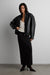 Collared vegan leather bomber jacket in black — main image