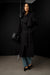 Belted funnel neck trench coat in black — main image