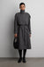 Belted funnel neck trench coat in dark heather grey — main image