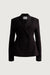 Cinched waist blazer in black — main image