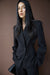 Cinched waist blazer in black — main image