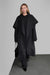 Wool blend handmade belted coat in dark charcoal — main image
