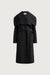 Wool blend handmade belted coat in dark charcoal — main image