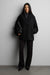 Shawl collar wool-blend coat in black — main image