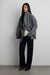 Shawl collar wool-blend coat in dark heather grey — main image