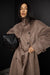Vegan suede trench coat in ash taupe — main image