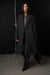 Oversized lapel coat in charcoal — main image