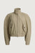 Structured funnel neck jacket in light oatmeal — main image