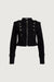 Cropped military jacket in black — main image