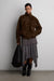 Mockneck vegan suede bomber jacket in brown — main image