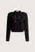 Cropped military style cotton jacket in black — main image