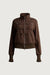 Military style zip-up jacket in brown — main image
