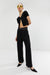 Single pleat wide leg pant in black — main image