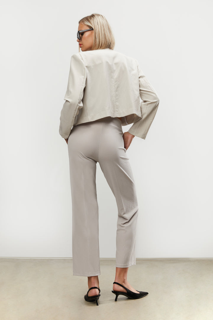 ELASTIC WAISTBAND PANT in Taupe — alternate angle
