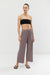 Nylon wide leg pant in brown — main image