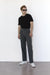 Straight leg pant with pleats in dark gray — main image