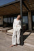 100% linen straight leg pant in cream — main image