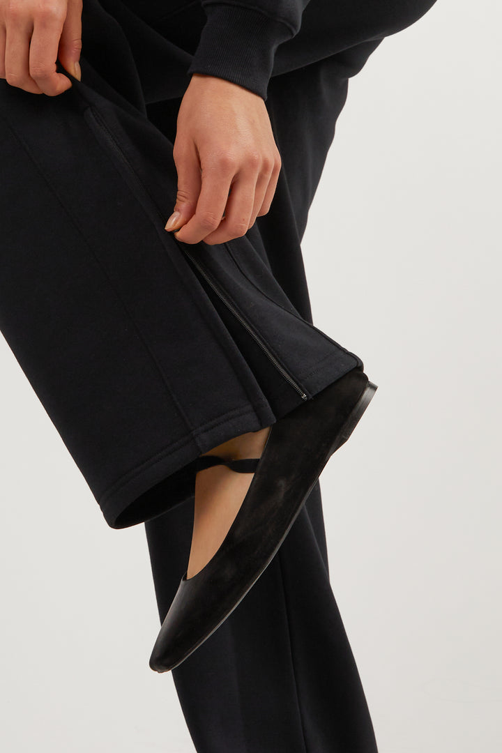 STRAIGHT LEG PANT WITH ZIP DETAIL in Black — alternate angle