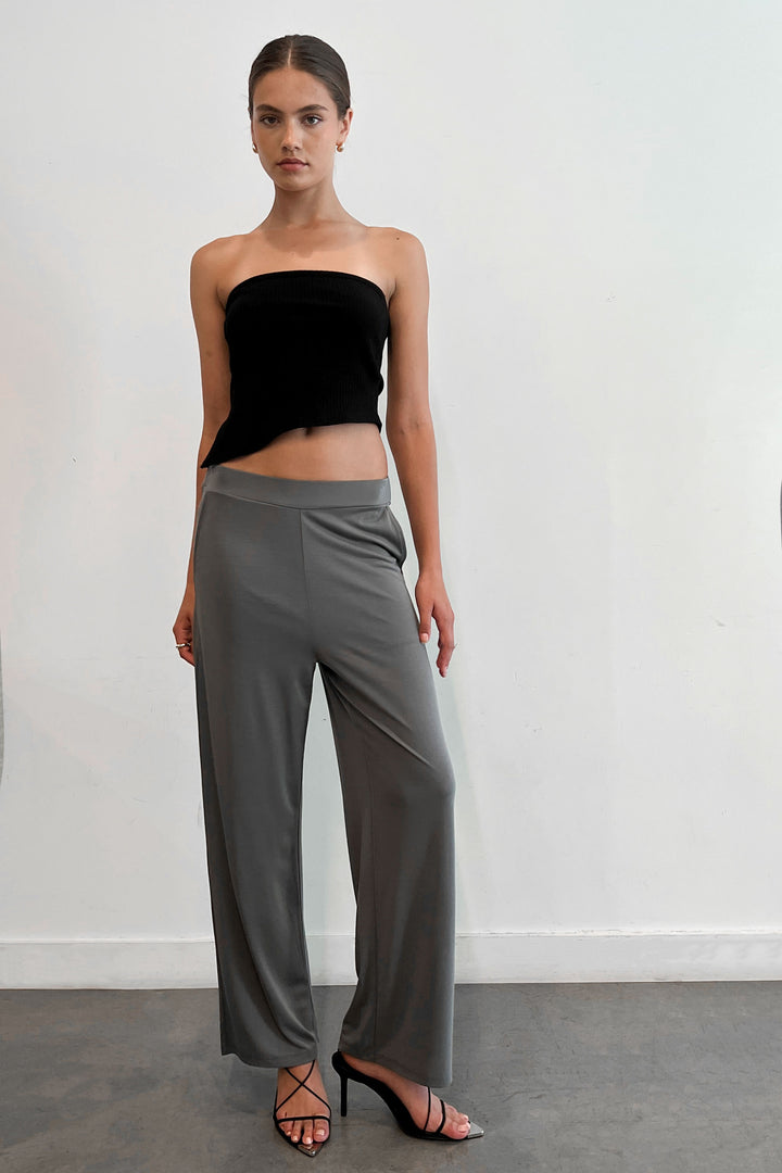 WIDE LEG KNIT PANT in Sedona Sage — alternate angle