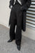 Wide leg trouser with waist details in black — main image